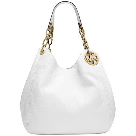 michael kors carryall tote white|Michael Kors white shoulder bag.